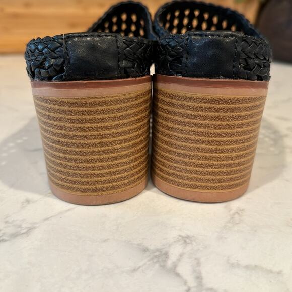 Time and Tru Woven Heeled Mules Black Memory Foam Comfort summer office size 6.5 - Picture 3 of 10